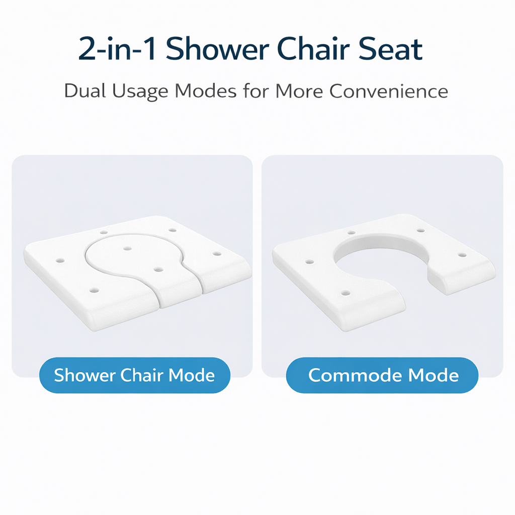 KASATODAY Adjustable Shower Chair with Flip-Up Armrests, Non-Slip EVA Padded Seat, Height Adjustable Aluminum Bath Chair for Bathroom Use