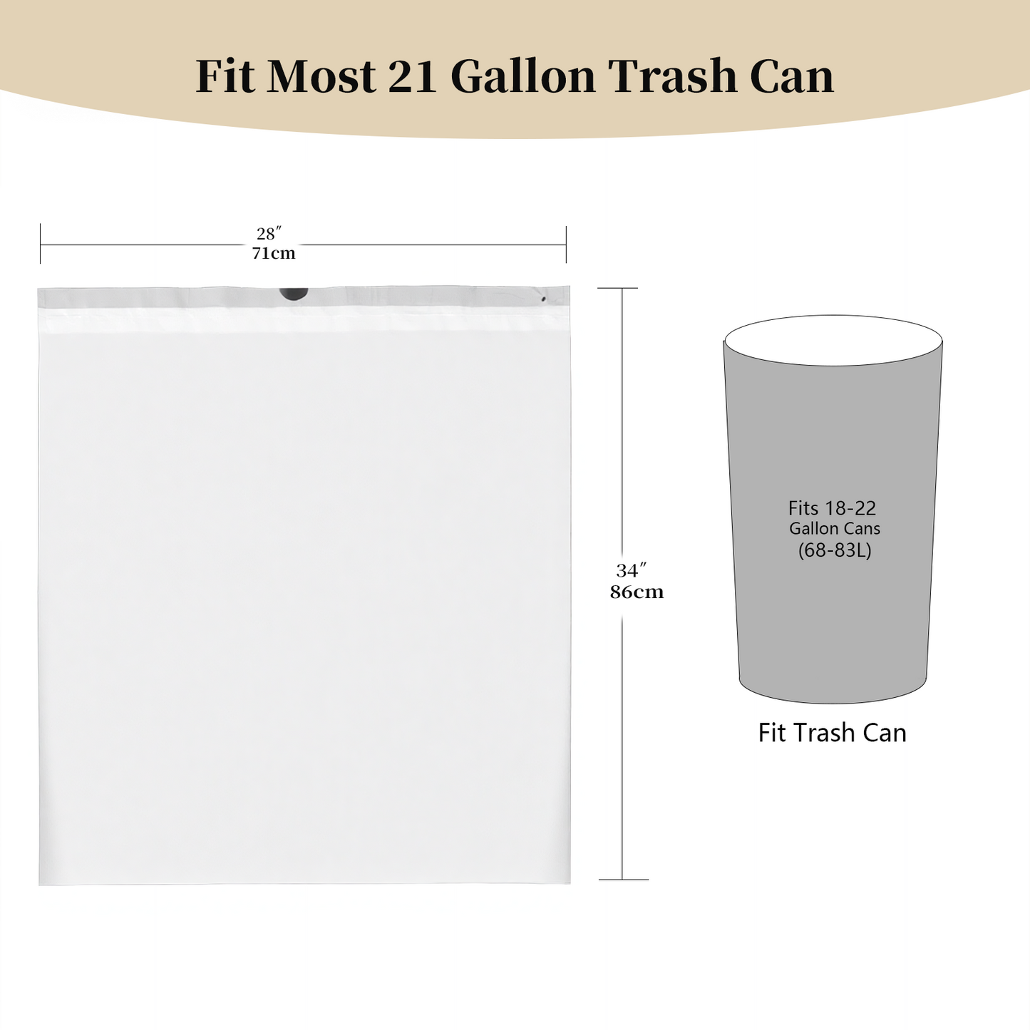 KASATODAY 21 Gallon Drawstring Trash Bags 100 count